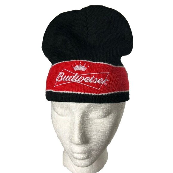 Budweiser Beer Beanie Black Knit Hat Skull Cap One Size NASCAR Dale Earnhardt Jr - Picture 3 of 6